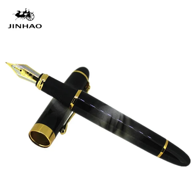 New jinhao x450 Luxury High Quality Metal Black Ink Fountain Pen 0.5 mm Nib Pens School & Office Supplies Gift Quake