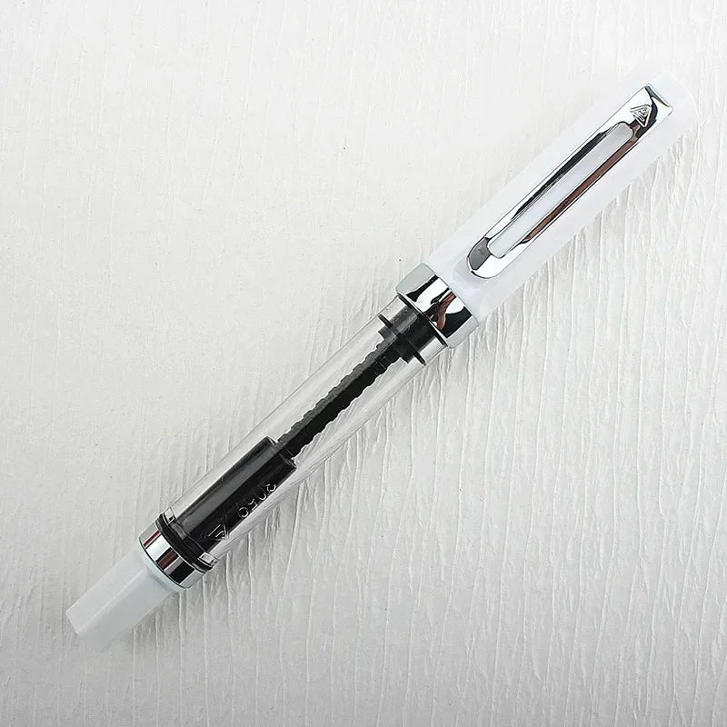 High Quality 3059 Piston Fountain Pen Resin Transparent Ink Pen EF/F Nib 0.38/0.5mm Fountain Pen Business Gif Quake 3059-1 Dark tip Nib 0.38MM