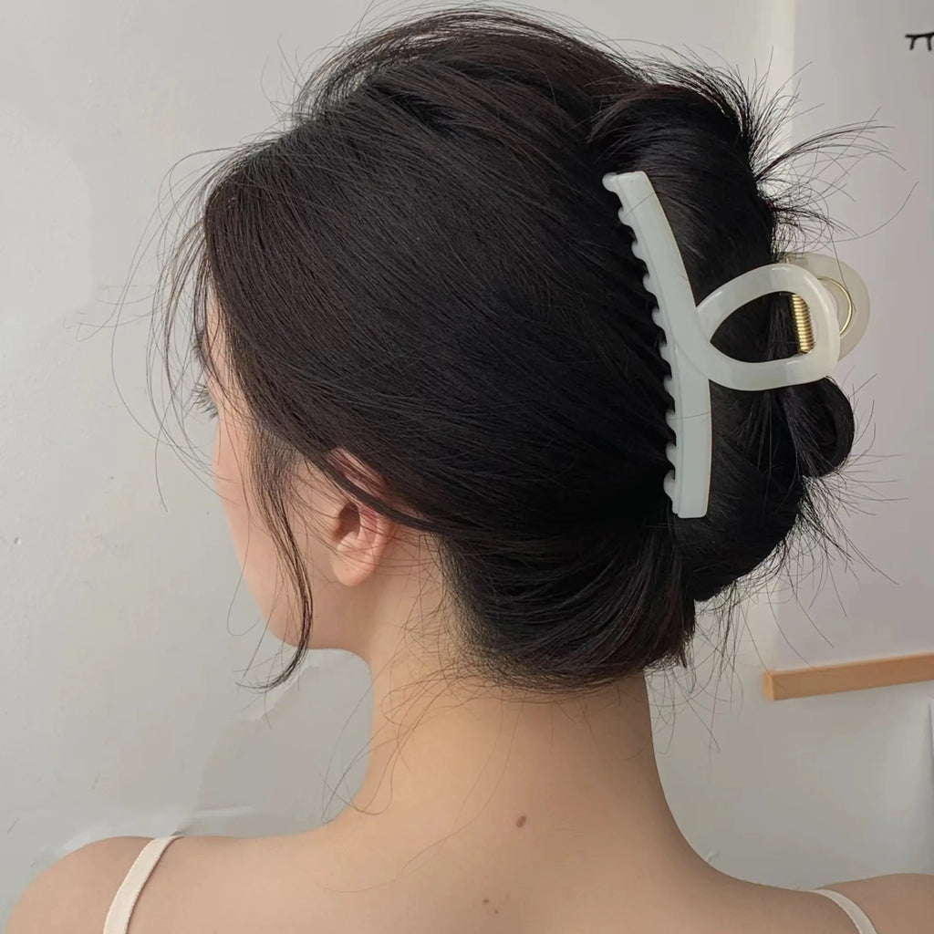 Vintage Shark Clip Elegant French Disc Hairpin Grab Clip Large Girls Women Headwear Hair Styling Tools Accessories Quake