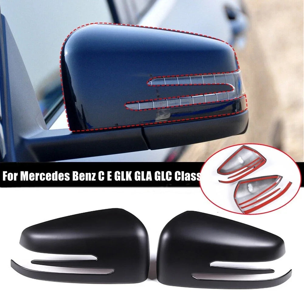 For Mercedes Benz W176 W246 W212 W204 C117 X156 X204 W221 A B C E S Class Car Rearview Side Mirror Cover Wing Cap Trim Sticker Quake