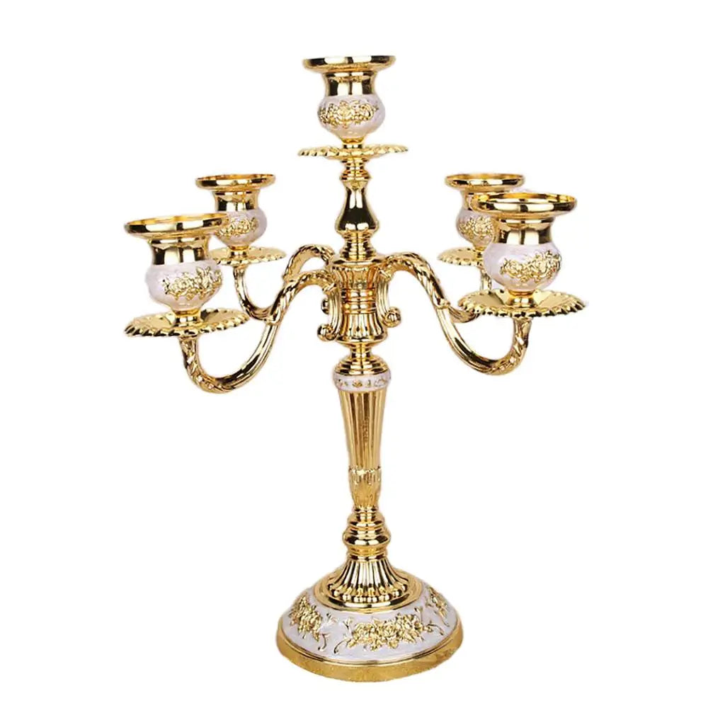 Decorative Alloy Candle Holders Tall Metal Candelabra Table Candlestick Stand for Wedding Banquet and Home Decor Quake