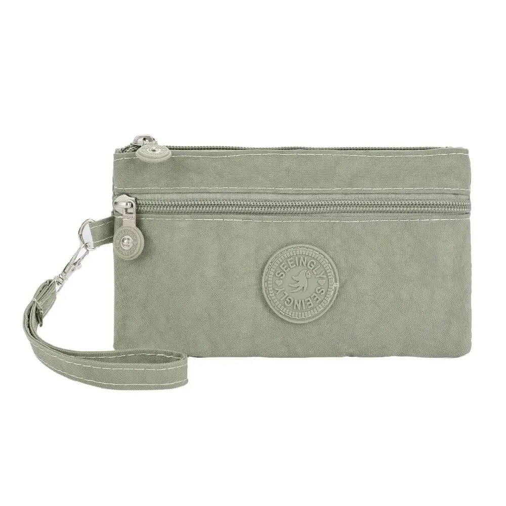 New Waterproof Women Wallet Wear-resistant Durable Coin Purse Portable Nylon Zipper Clutch Ladies Quake Light green