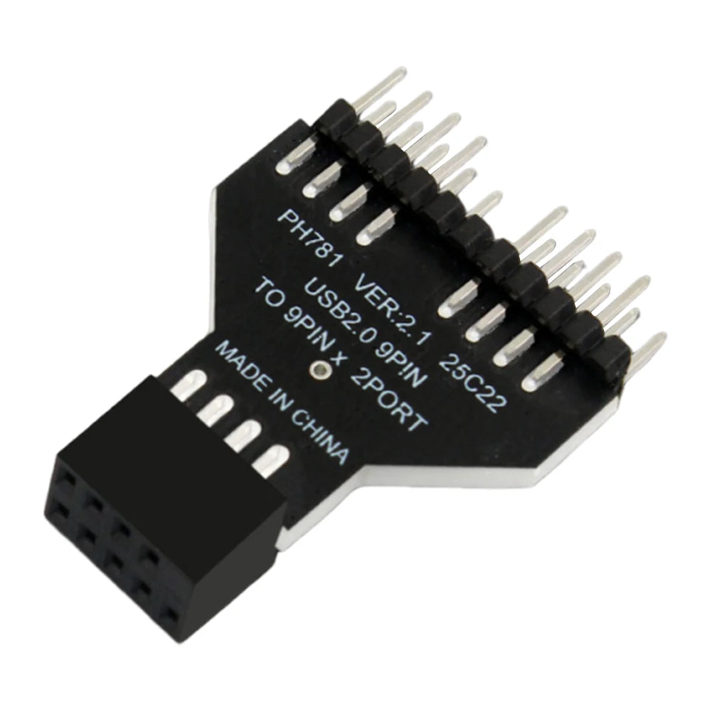 Multi-Port Header Splitter Adapter for Efficient Power and Data Distribution Suitable for Multiple Gadgets Black Quake as show