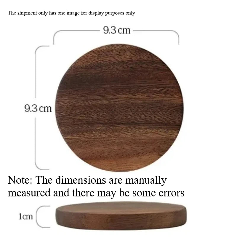 Japanese‑Style Acacia Wood Coaster Round Wooden Heat‑Resistant Pad Non‑Slip Mat for Coffee Mug Tea Cup Glass Drinkware Quake Round