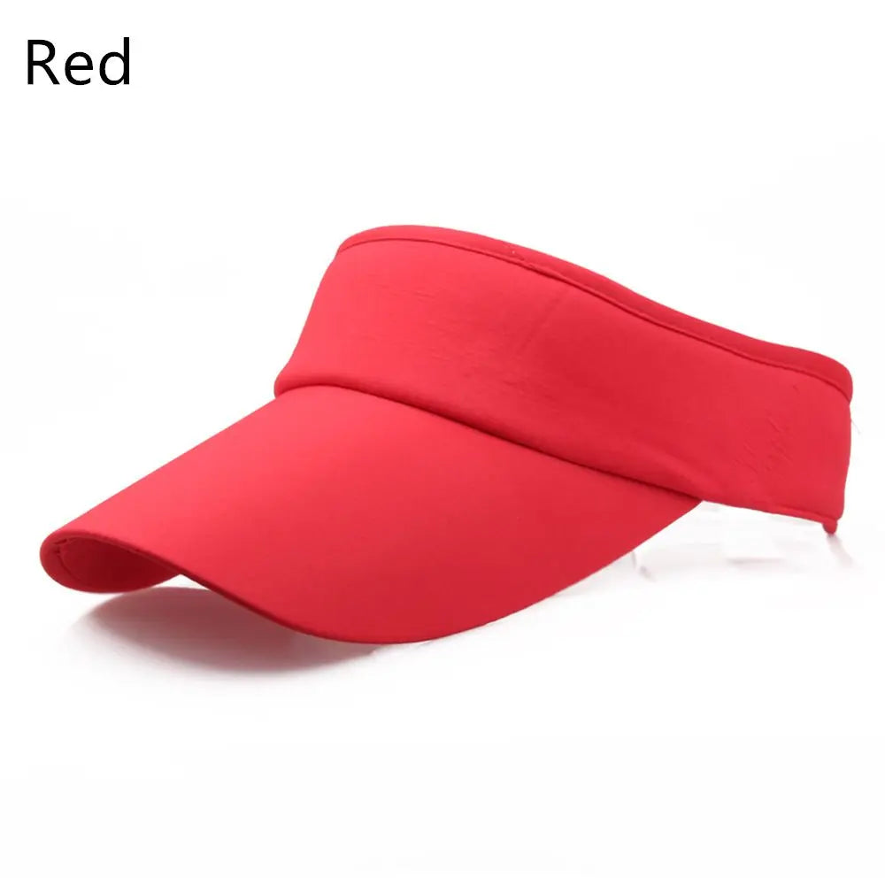 Women Tennis Golf Sun Visor Unisex Cap Hat Headband Quake red