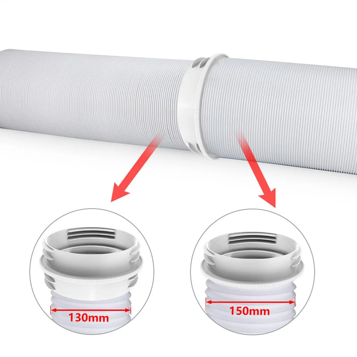 Universal Heat Resistant Portable AC Hose Adapter Air Conditioner Connector for 5.1 5.9 Inch Vent Pipe Window Unit Quake
