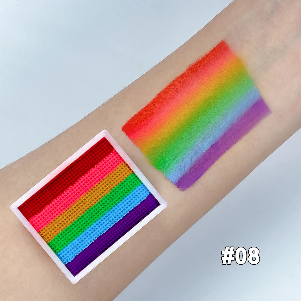 8G 12 Color Water Monochromatic Face Body Painting Palette Festive Washable face and body paint Makeup Costume Body Partie Quake 08