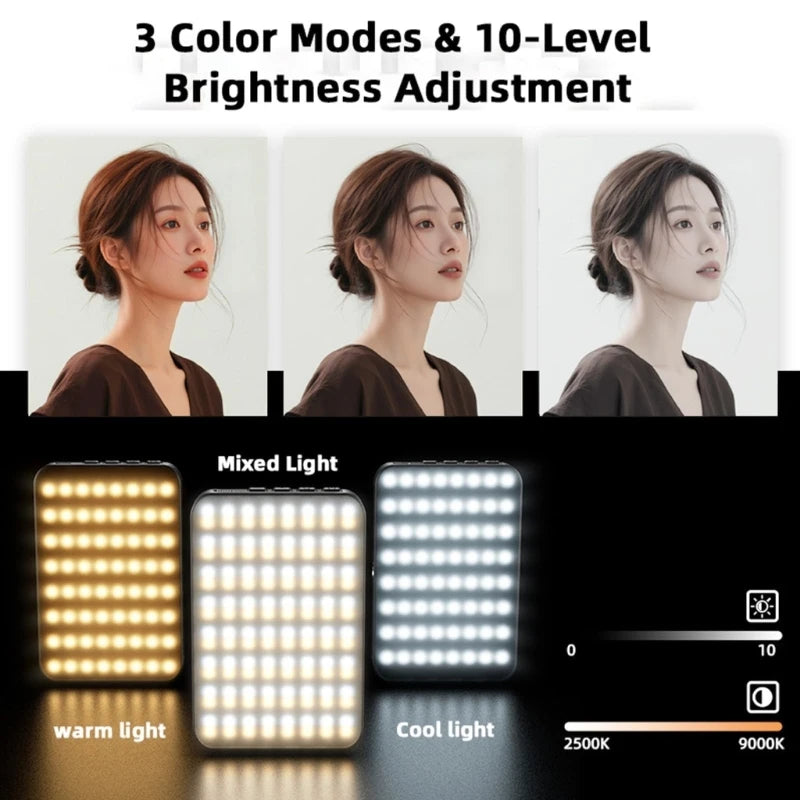 Multiple Corner Phone Camera Light 1/4" Screw Mount 180° Turn Modifiable Light For Content Creation K1KF Quake