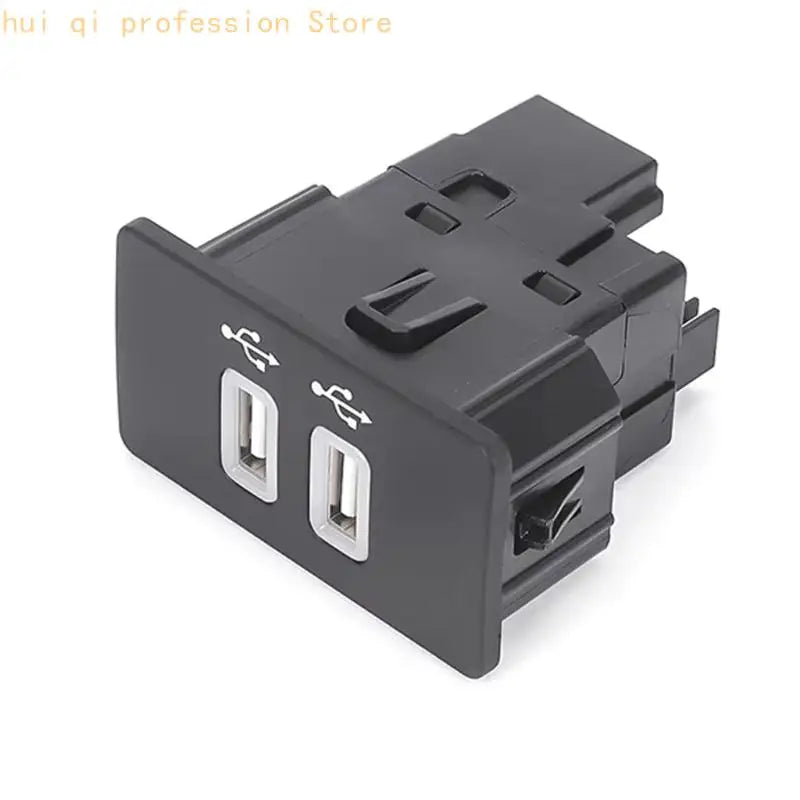 In-Car Dashboard USB Insert HC3Z-19A387-F, 2 USB-A Replacement Port with Side Clips and Black Front Housing for Charging Access Quake