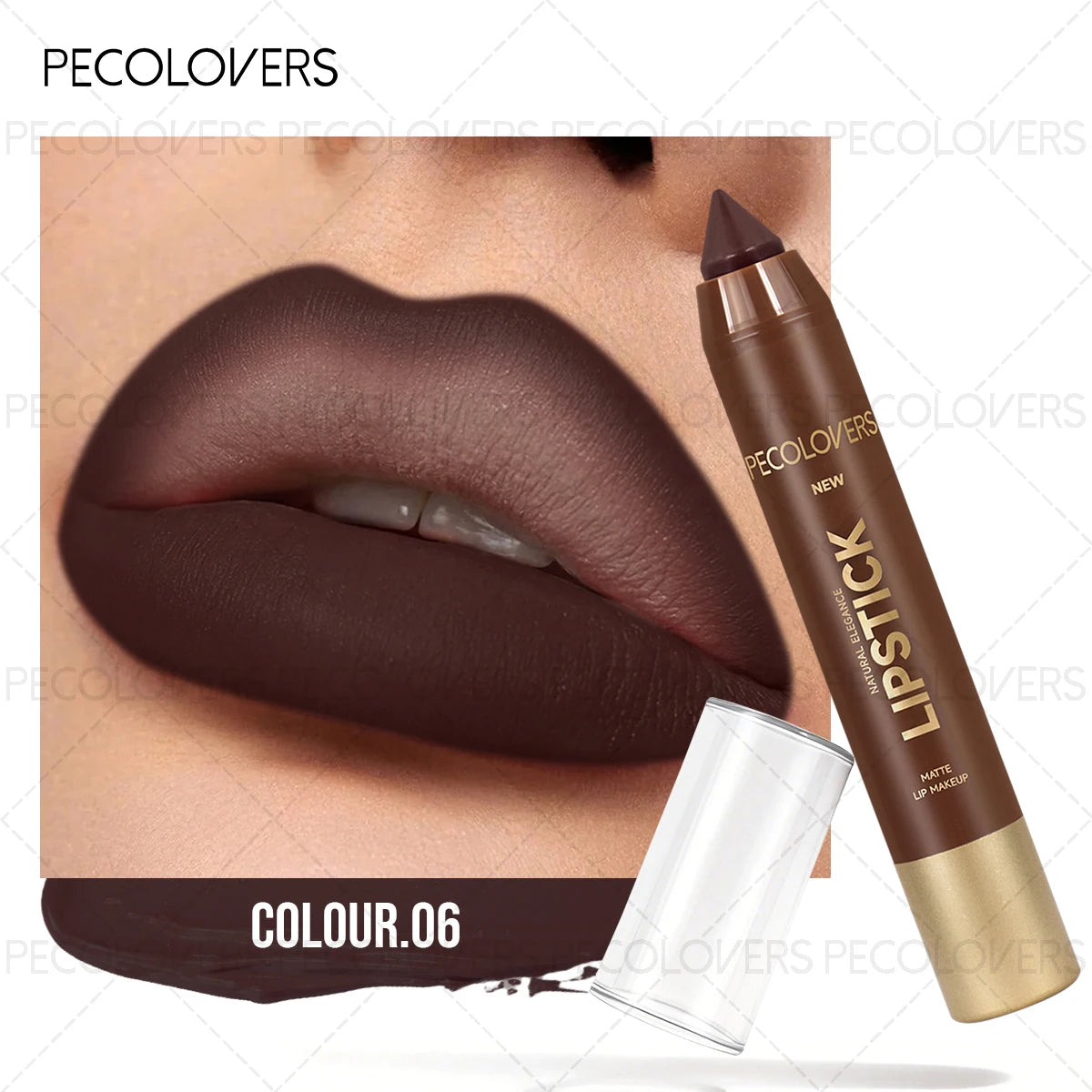 1 Pc Matte Brown Lip Liner Pen, Providing Long-Lasting Moisture And Hydration Without Smudge Or Sticking To Cups Quake 06