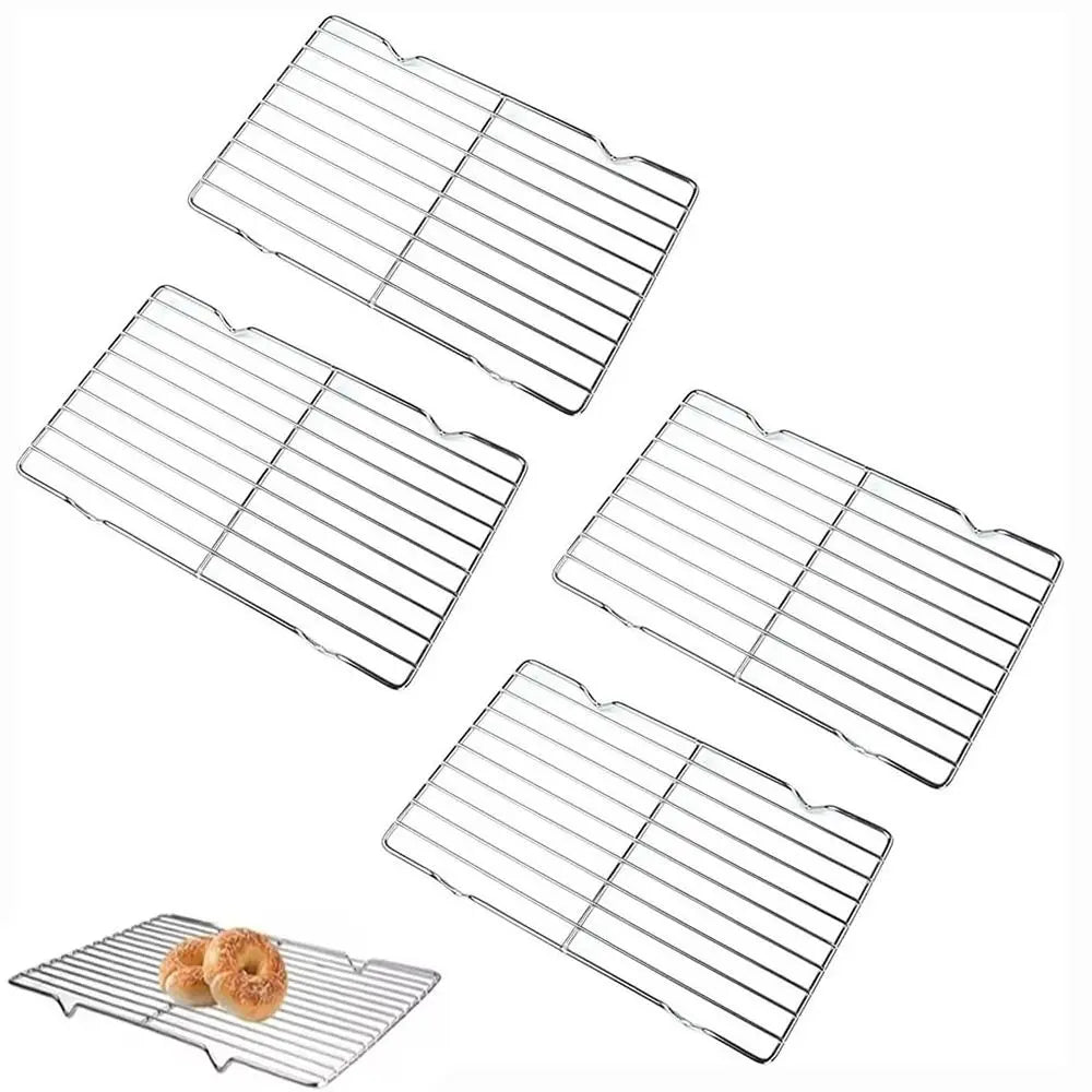 New Stainless Steel Cooling Rack Non-stick Silver Baking Tray Grill Plate Quake