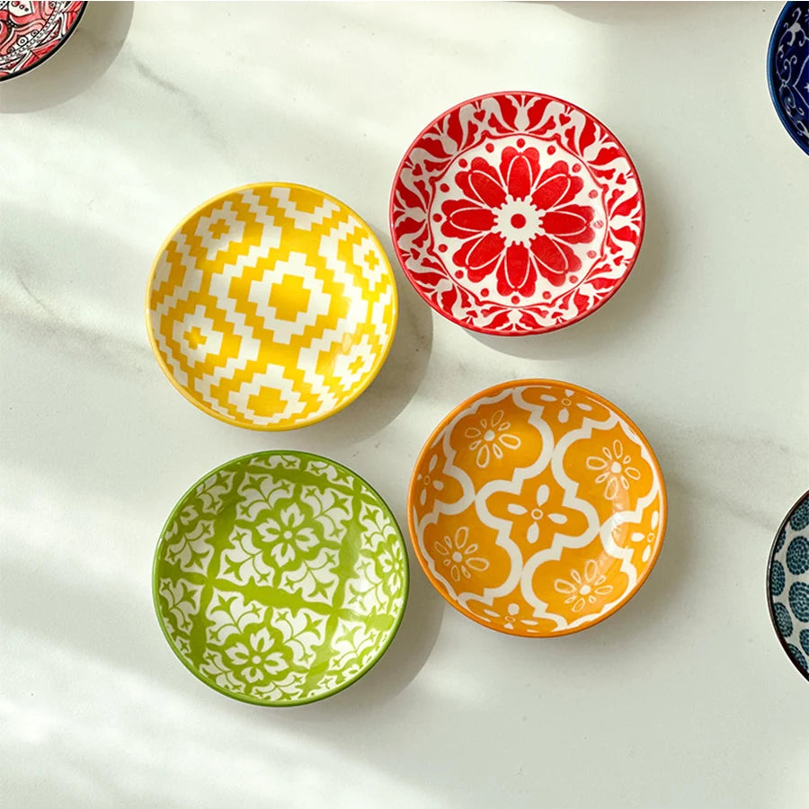 16-Piece Bohemian Ceramic Dinnerware Set for 4 People Plate Bowl Spoon Dish Kitchen Restaurant Tableware Quake