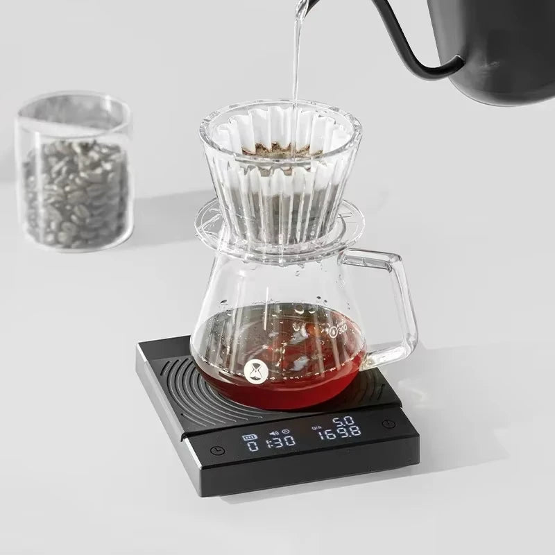 TIMEMORE Black Mirror Basic2 Plus Up Digital Coffee Food Kitchen Scale With Time USB Light Weight Mini Digital Scale Quake