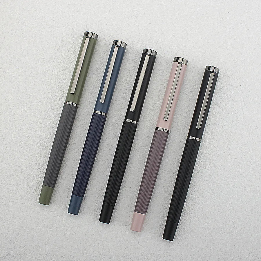 Business 6052 Metal Fountain Pen Matte Barrel Iridium EF 0.38mm Ink Pen Office Business Writing Gift Ink Pen Quake 6052-9 EF 0.38MM