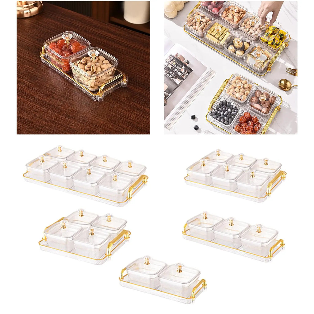 Dried Fruit Plate Portable Multi Grids Snake Plates Divided Serving Dishes for Quake 8 Grids