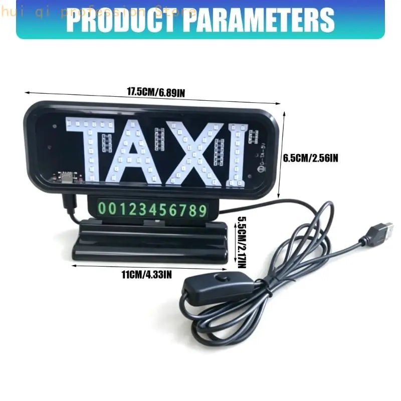 Light Dashboard Service Display Sign with USB Powered Panel Stand Base and Adhesive Mount for Driver Duty Use Daily Work H8WE Quake