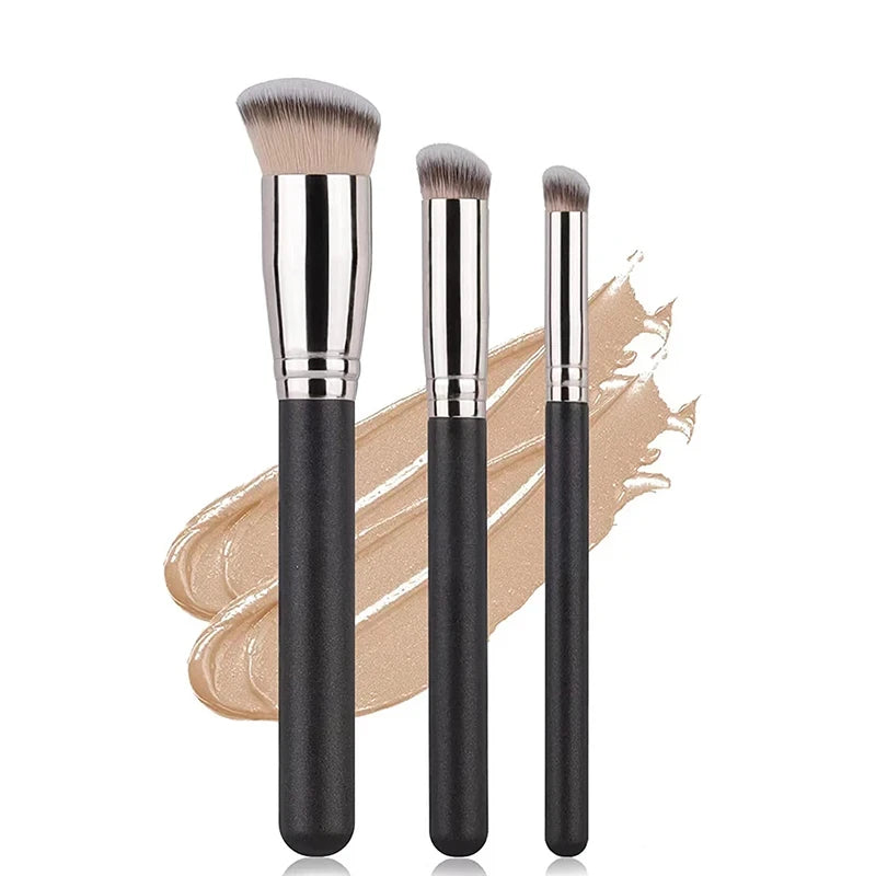 Foundation Concealer Brush Premium Contour Blusher Brushes Flawless Under Eye Dense Face Makeup Brush For Blending Quake 3pcs