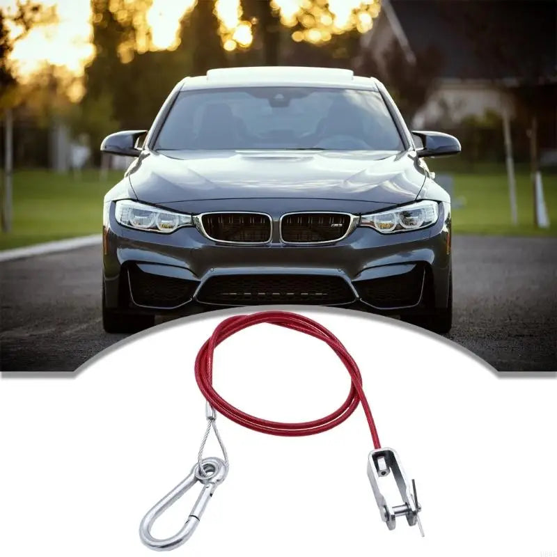 H8WE High Quality Stainless Steel Trailer Safety Line Dismounting Rope with Carabiner Quake
