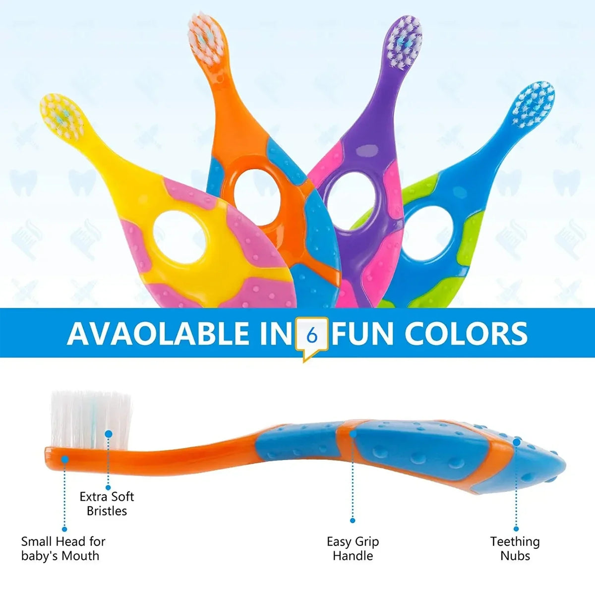 VVOCCI Kids Toothbrush 2-Pack | Soft Bristle BPA-Free Toddler Toothbrush for Training & Deciduous Teeth Care Quake