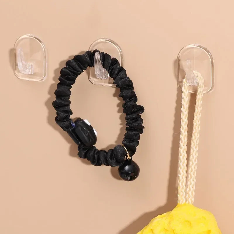 Mini Transparent Hooks Self-Adhesive Wall Hooks Heavy Duty Sticky Hangers Multi-Purpose Home Kitchen Bathroom Storage Organizer Quake