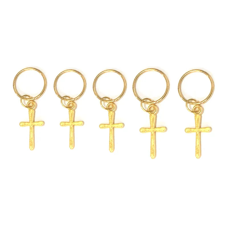 5-10pcs/set Hair Braids Tools Hair Accessories Personality DIY Pendant Coin Ring Leaves Pendant Rings Decor Braiding Hair Braids Quake 5pcs NO.14