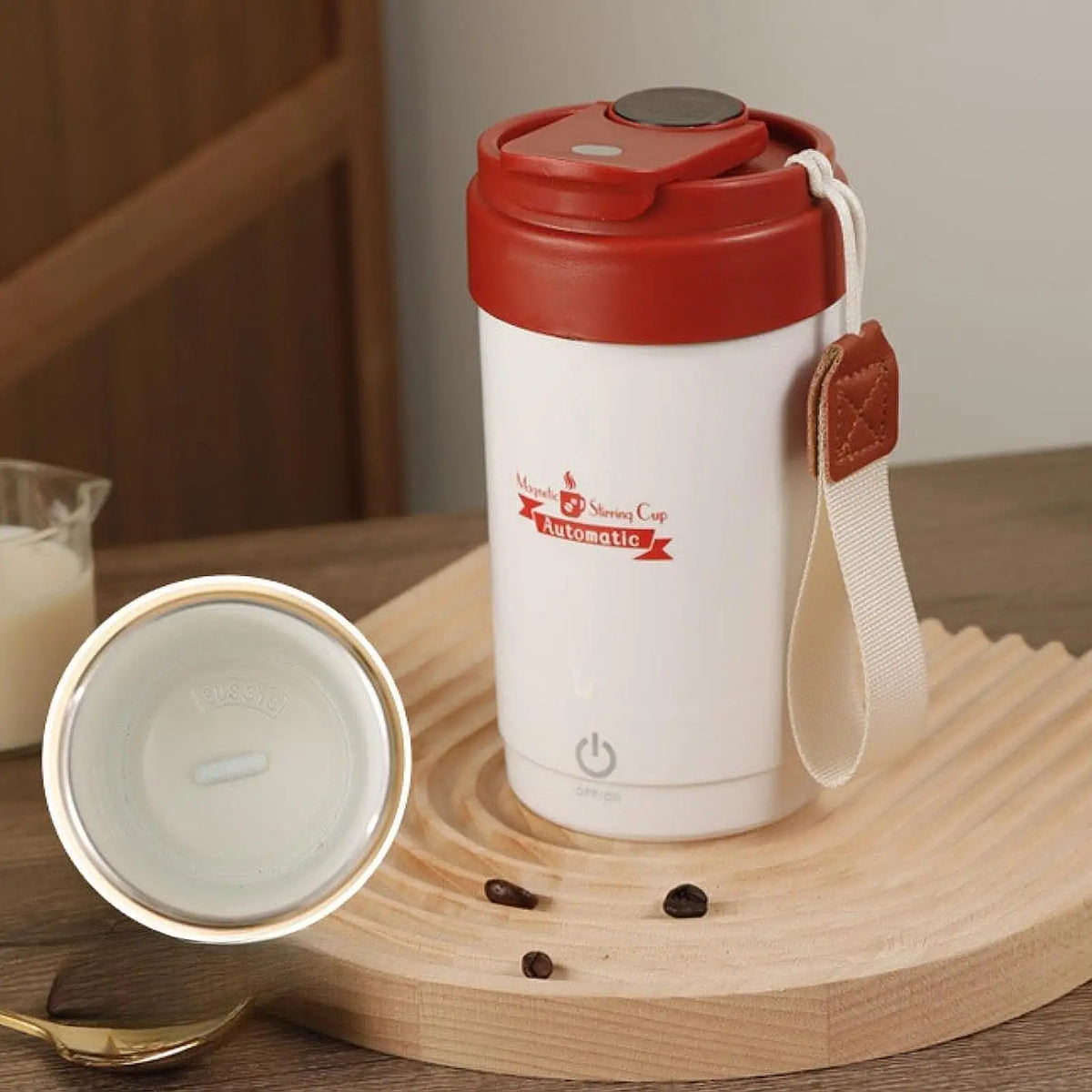 Auto Stirring Mug Stainless Steel Self Mixing Coffee Tumbler Tea Electric Mixing Cup for Backpacking Gym Camping Bedroom Hiking Quake