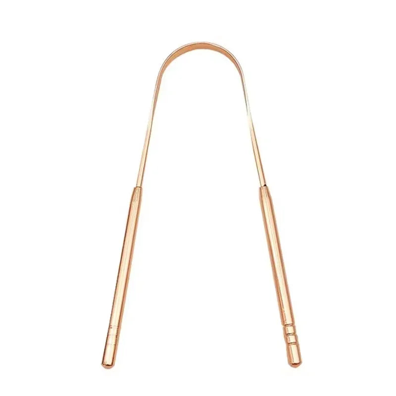 Toothbrush Oral Hygiene Care Tools Tongue Scraper U-shaped 4 Colors Stainless Steel Metal Fresh Breath Cleaning Coated Tongue Quake M24 rose gold