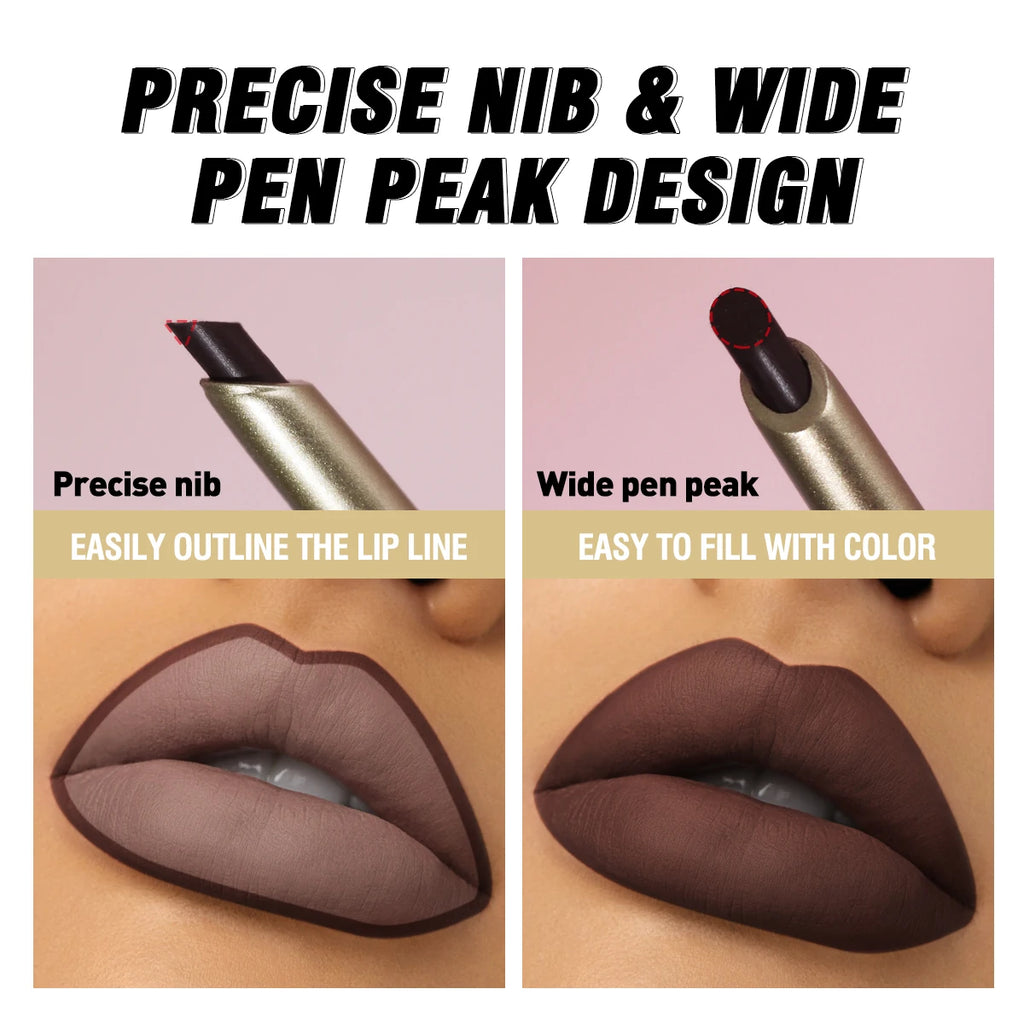 1pc Matte Lip Liner Pencil - Smooth Precision & High Endurance, Long-Lasting Wear, Lip Liner & Lipstick, 6 Shades, Easy To Use Quake