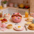 50pcs New Kawaii Bread Cookies Fake Food Resin Miniature For Dollhouse Ornament DIY Simulation Food Accessories Home Decoration Quake pink