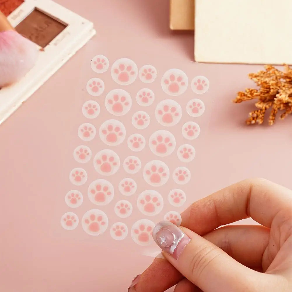 Hydrocolloid Acne Pimple Patch 36 Counts Cute Cat Paws Shaped Acne Absorbing Cover Patch, Invisible For Acne Dots Quake