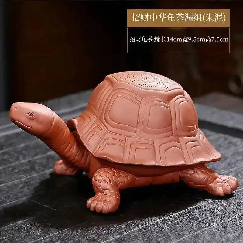 Purple Clay Hat Tea Strainer Tea Leakage Filter Tea Filter Cute Longevity Turtle Tea Pet Ornament Ceramic Tea Set Quake Tea Strainer turtle