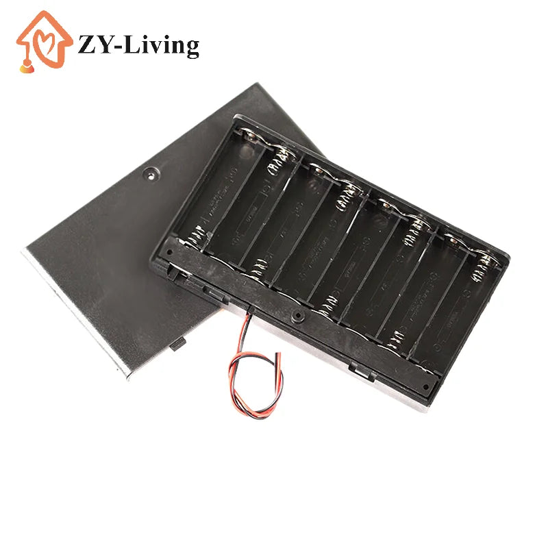 1/2Pcs 8 Slots AA Battery Holder Battery Storage Case Box With Switch & Cover Batteries Standard Container Quake