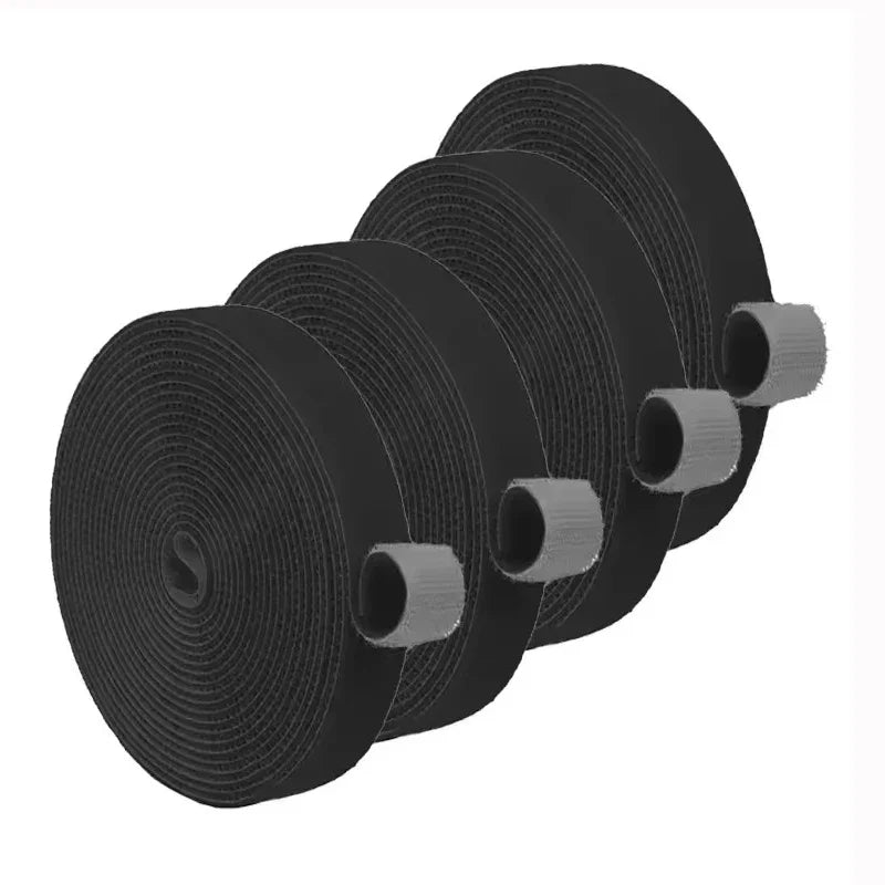 Self Adhesive Nylon Plant Support Tape Plant Fixing Cable Tie Reusable Plants Hook Loop Garden Supplies Home Cable Winder Ties Quake Black 3Rolls (6M)