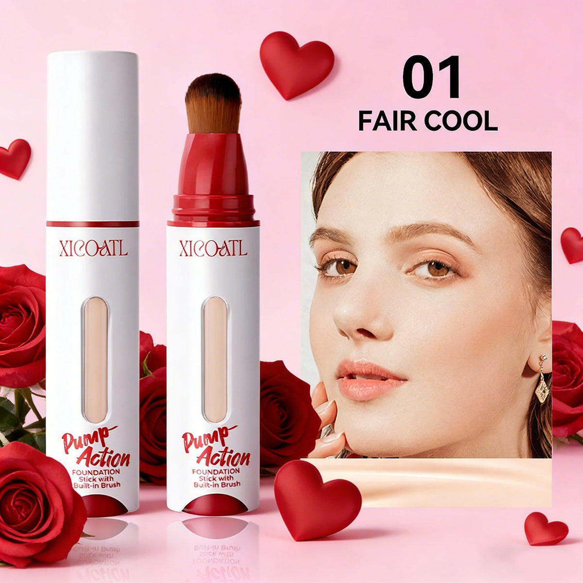 XICOATL Foundation Liquid Oil Control Long Lasting Lightweight Natural Coverage Waterproof Sweat-Proof Valentine's Special Offer Quake 01