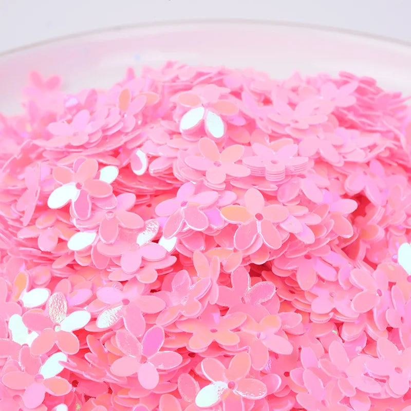 50g/500g Glitters Sequins Flower with Hole PVC Paillette DIY Wedding Sewing Process Clothing Craft Lentejuelas Accessories Quake 53 pink 500g