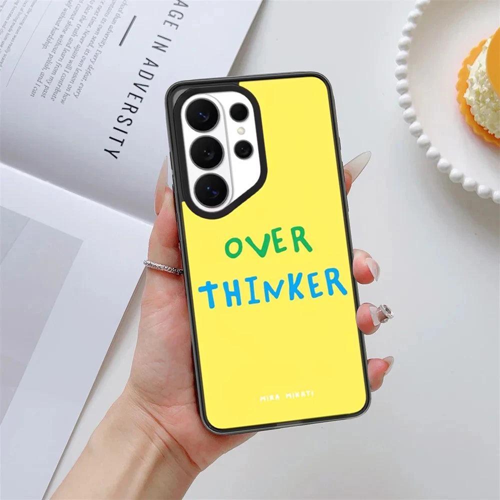 Over Thinker Rocket Pattern Acrylic Magnetic Case: Compatible with Samsung Galaxy S23 U S24U S25 S26 Ultra S25+ S26 Plus Shell Quake