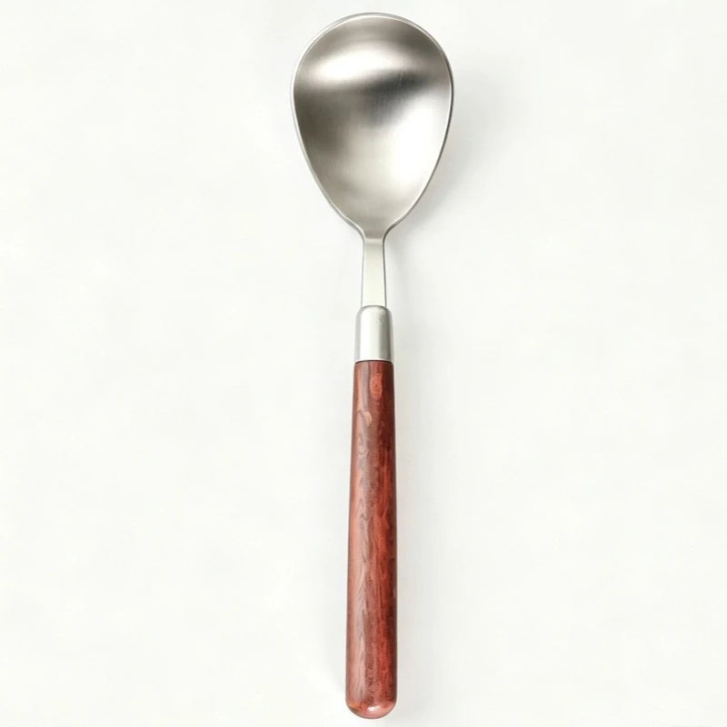 Stainless Steel Ice Cream Scoop Imitation Wood Handle Spoon Fruit Baller Spoon for Western Restaurant Home Use Quake A