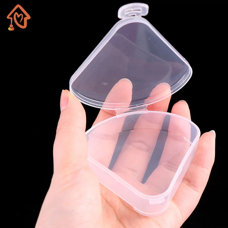 1Pcs Portable Triangle Sponge Transparent Cosmetic Bag Makeup Puff Box Storage Case , 7*6.5cm Quake