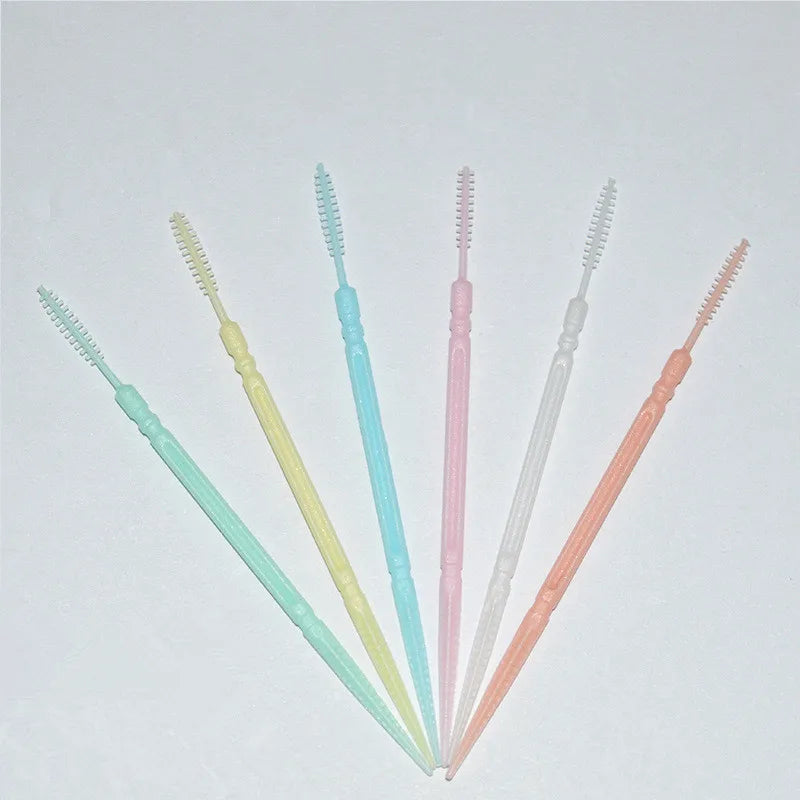 100pcs/box Double Head Plastic Toothpick Oral Care Disposable Household Hotel Dental Floss Interdental Teeth Stick Brush Random Quake