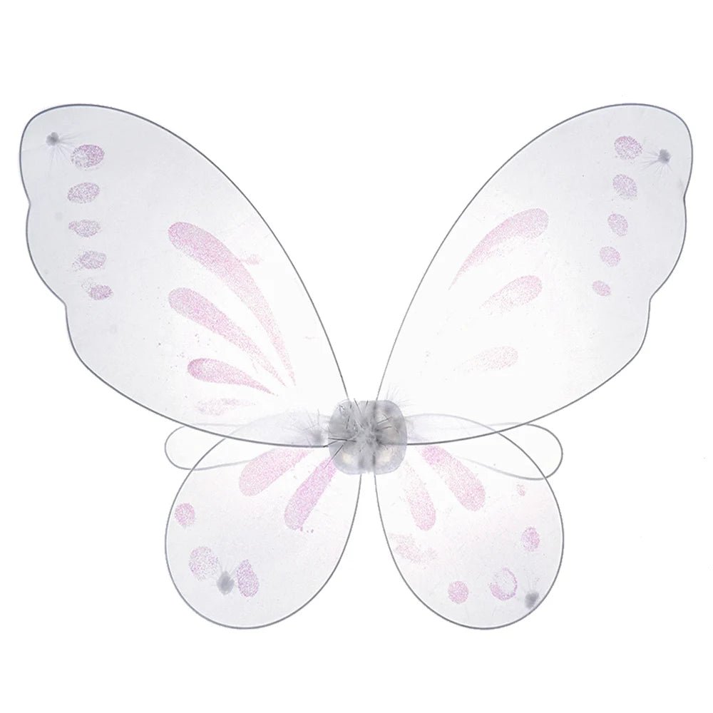 Birthday Party Favor Angel Wings for Butterfly Fairy Costume Accessories Dress-Up Wings Fairy Wings Quake white