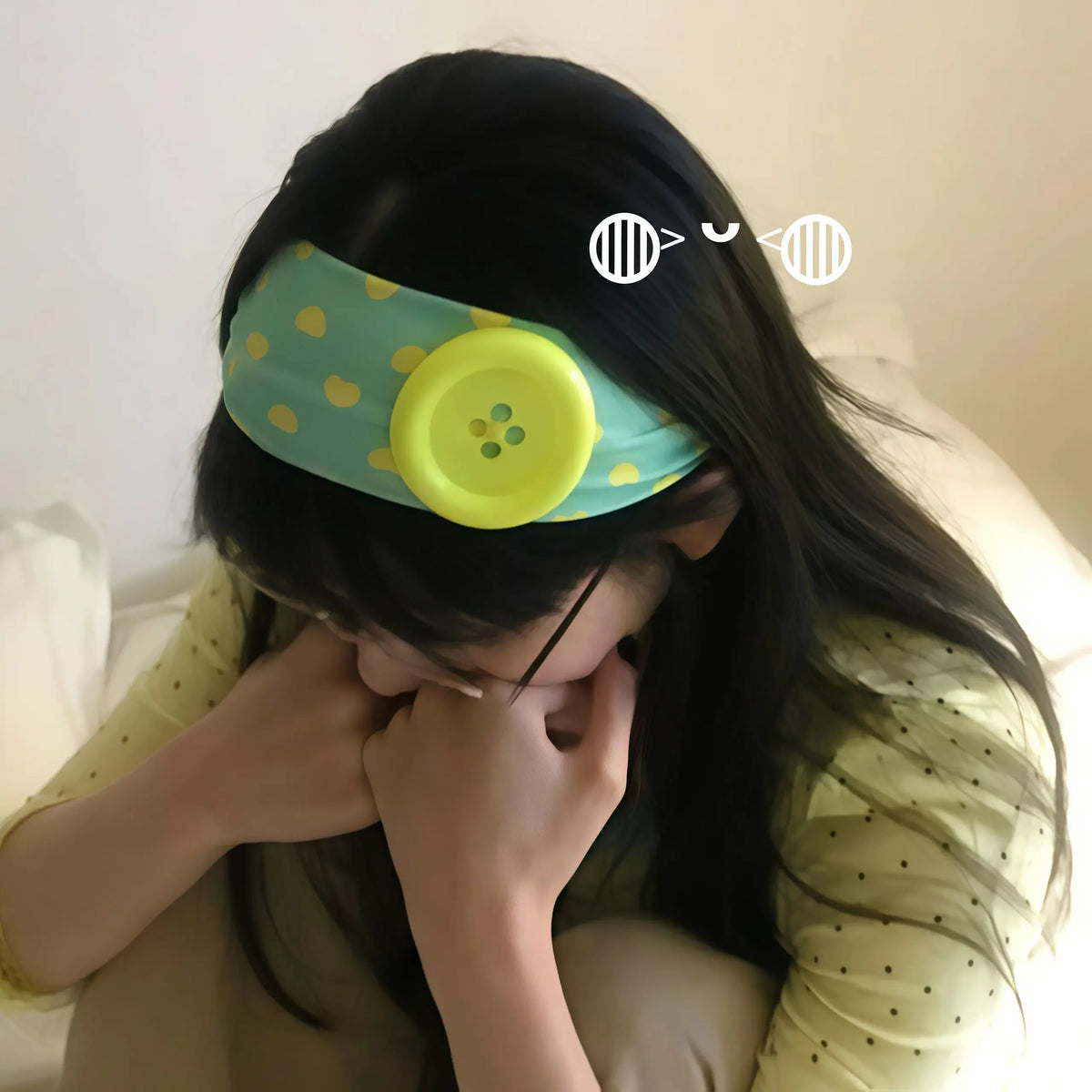 Summer Colorful Elastic Hair Hoop Large Button Wave Pattern Korean Ins Y2K Retro Trendy Personality Daily Party Hair Accessories Quake