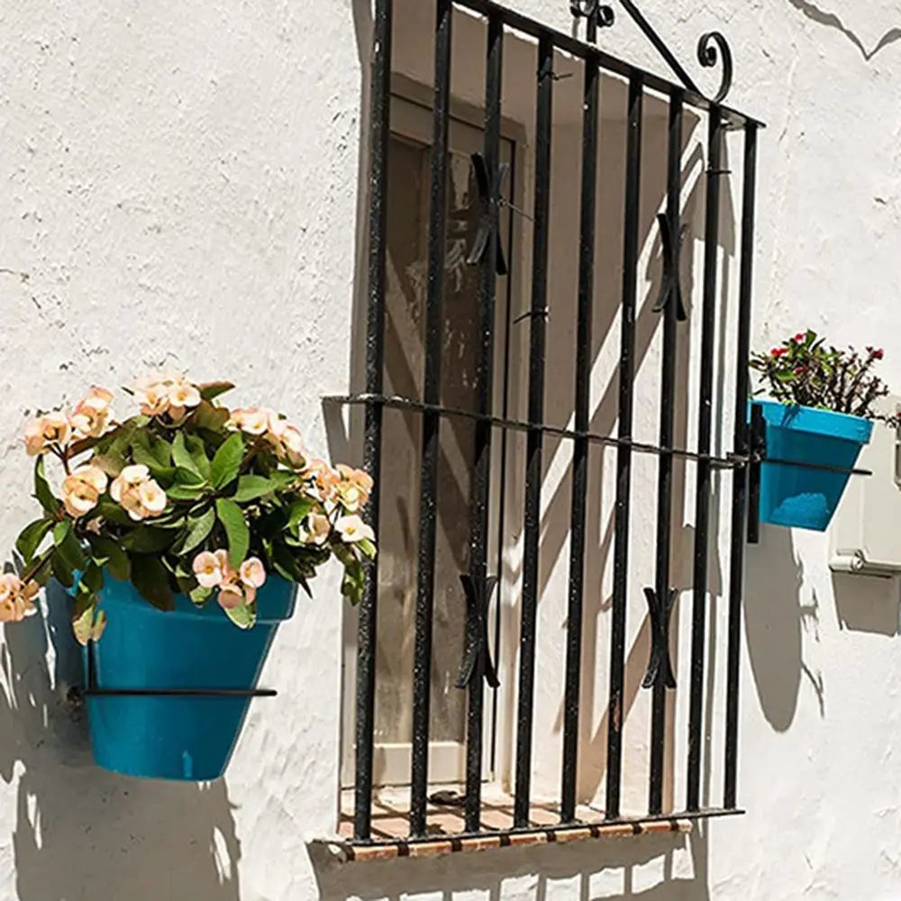 Sturdy Railing Outdoor Decor Planters Rack Flower Pot Holder Ring Planter Pot Stand Wall Mounting Quake