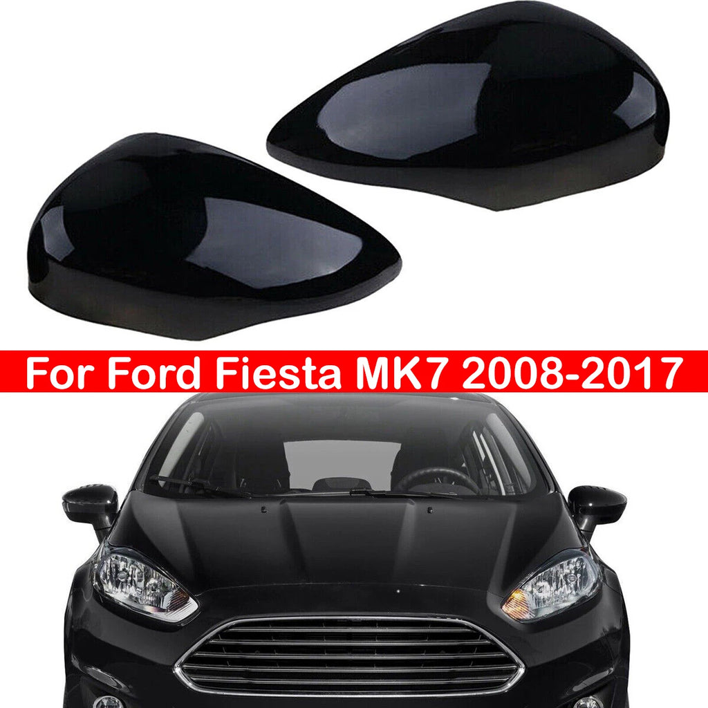 For Ford Fiesta MK7 2008-2017 Car Replacement Rearview Side Mirror Cover Wing Cap Exterior Door Case Trim Carbon Fiber Look Quake