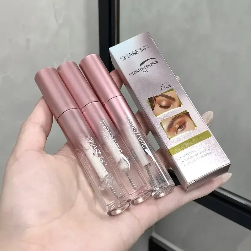 3DStereo Shaping Brow Gel, Long-Lasting Waterproof, Quick Drying, Natural-Looking Brow Shaping Gel with Brush Applicator Gel Mak Quake