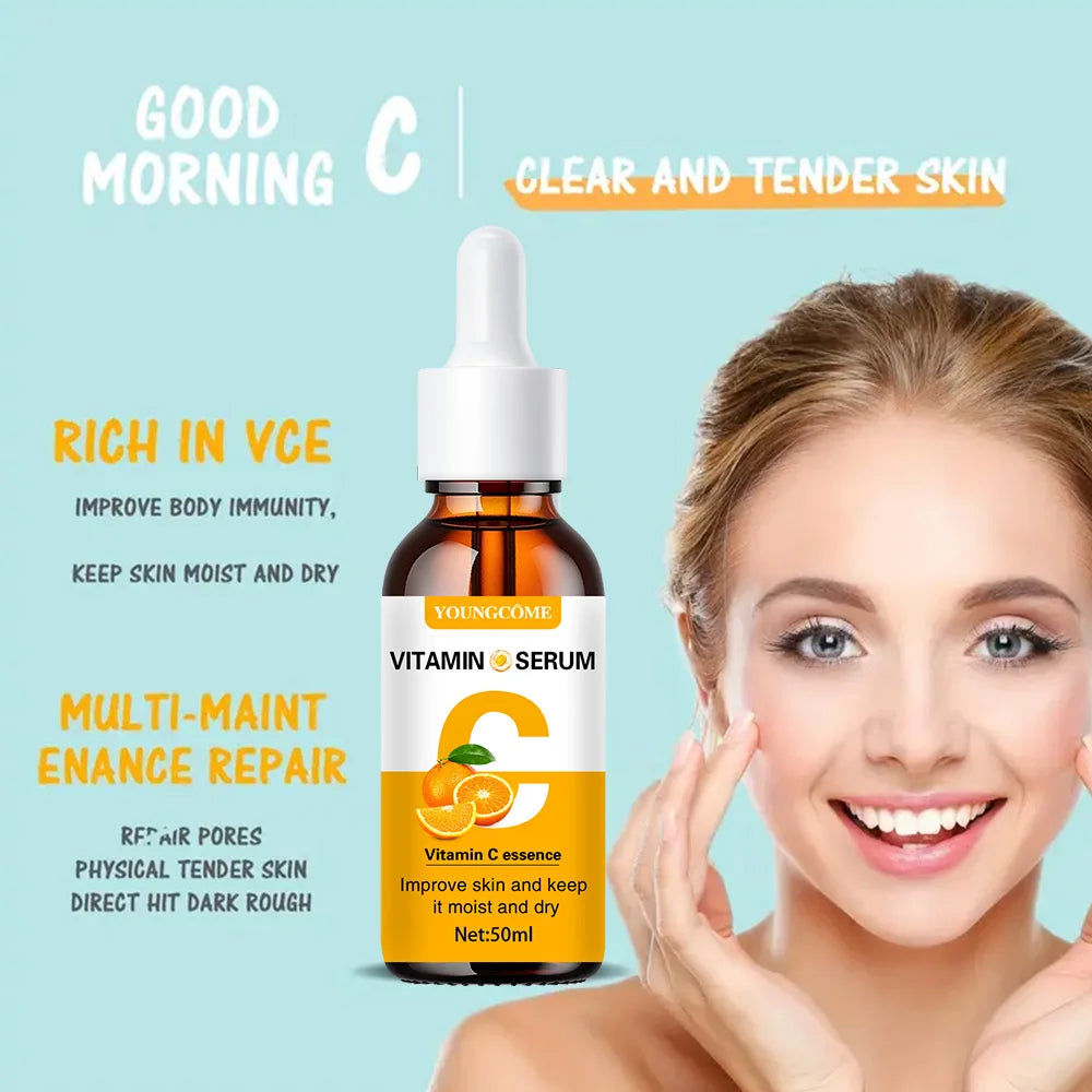 2pcs Vitamin C and retinol fortified serum rich in VC,keep skin hydrated and smooth,smooth fine lines and wrinkles,delicate skin Quake