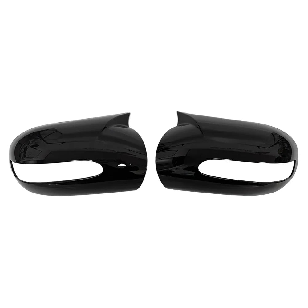 For Mercedes-Benz E-class W211 E320 C-class W203 C230 C240 Car Sticker Rearview Side Mirror Cover Wing Cap Exterior Case Trim Quake Gloss Black