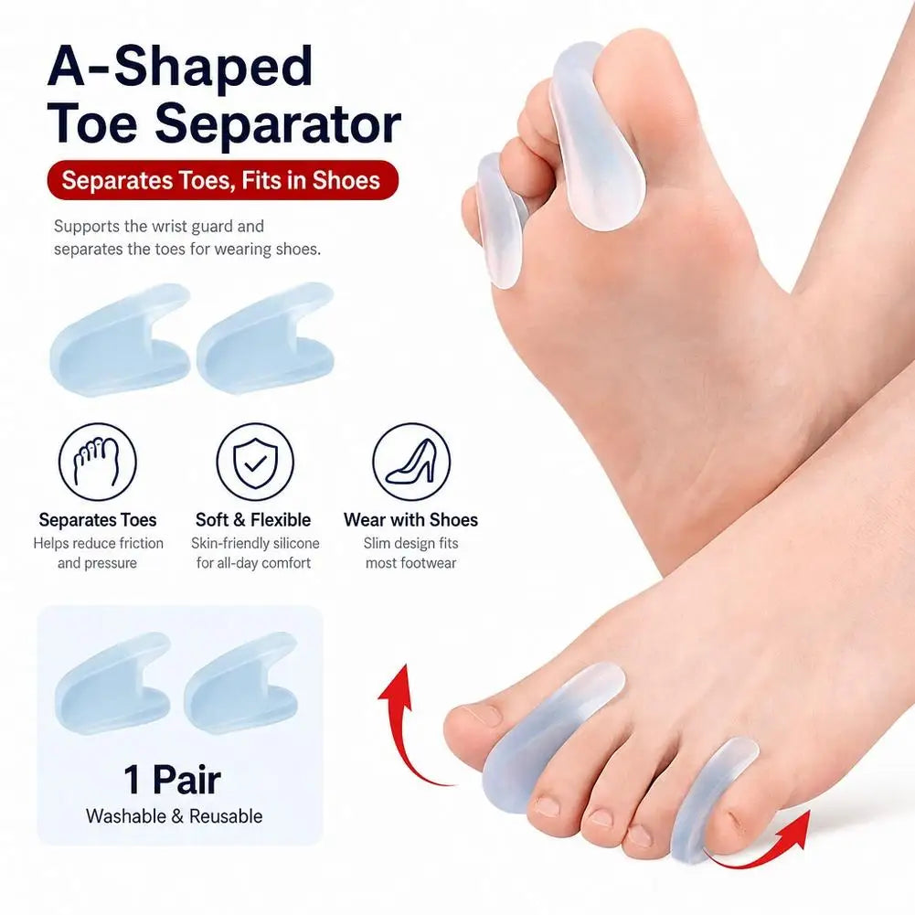 1Pair Foot Care Tool Gel Toe Separators Hallux Valgus Bunions Adjuster Corrector Silicone Thumb Orthotics Protector Straighten Quake