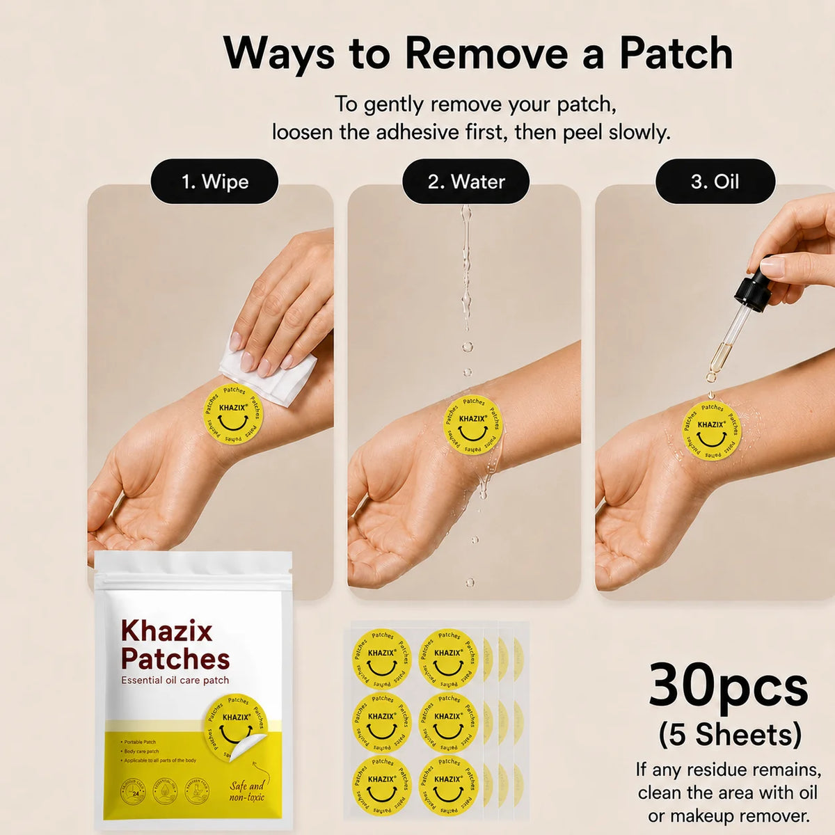 30Pcs Energy Patches Natural Ingredients Vegan Friendly Daily Energy Boost Patch Portable Body Stickers for Work Travel Sports Quake