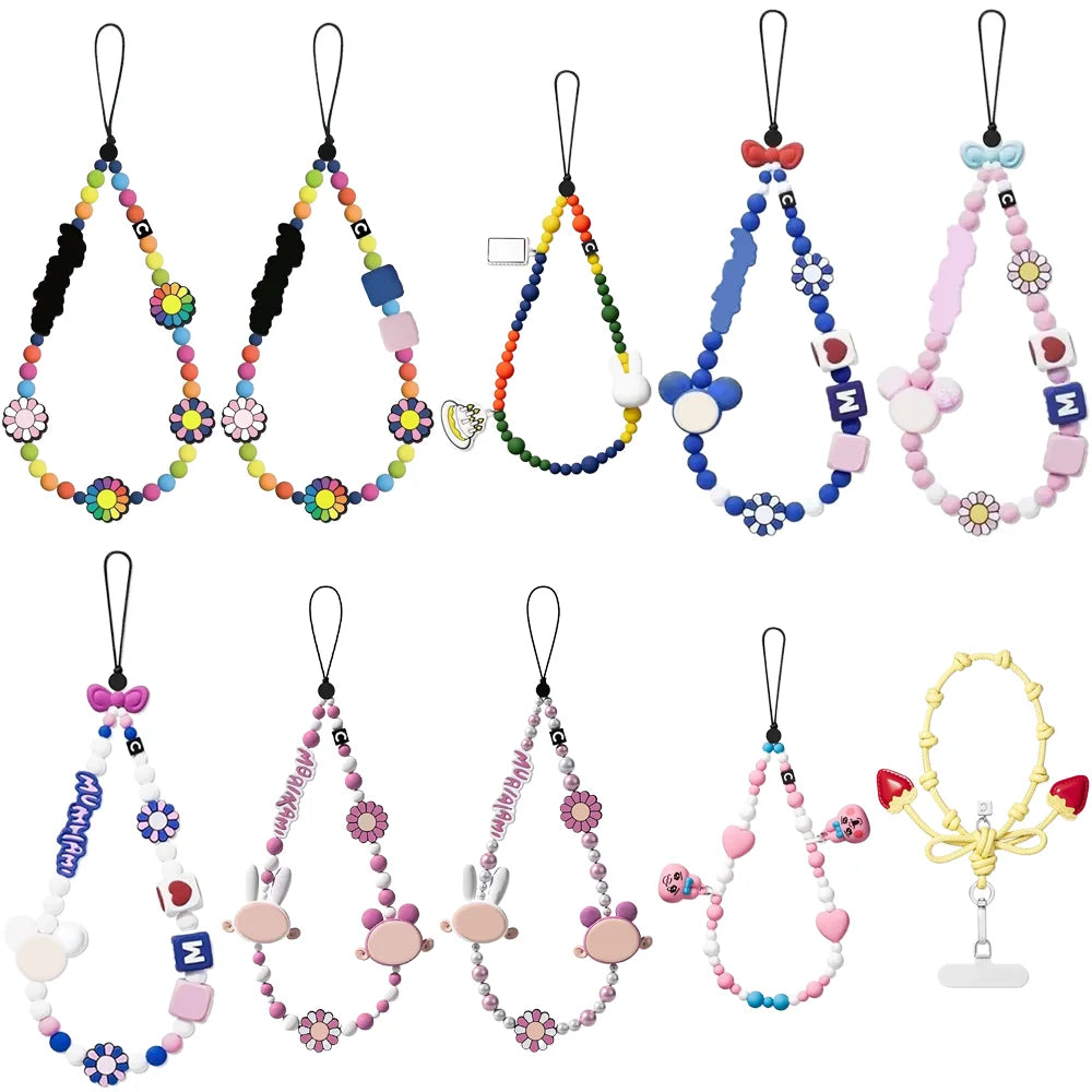 Heart Cherry Apple Silicone Knot Short Phone Charm Accessories for Galaxy for IPhone 12 13 14 15 16 17 18 Pro Max Case Quake