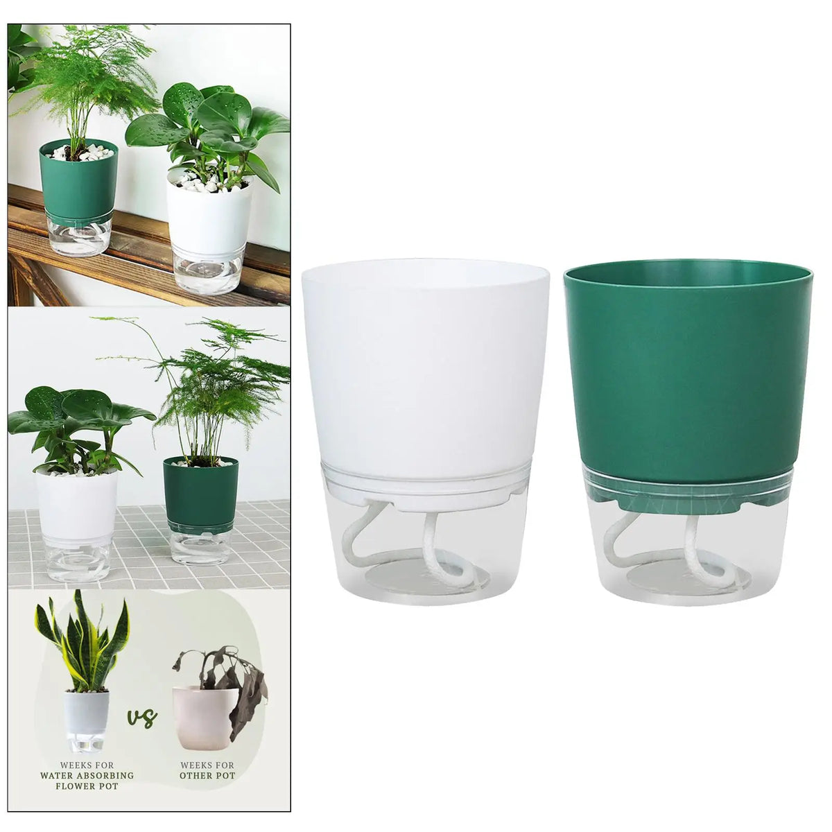Automatic Plant Pot Self Watering Planter Small Flower Pot Plastic Resin Quake